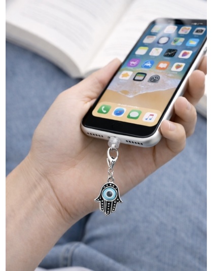 Hamsa With White Eye Charm Plug-In Accessory Chronic Rare Invisible Illness Awareness &amp; Support