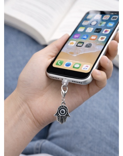 Hamsa With Black Eye Charm Plug-In Accessory Chronic Rare Invisible Illness Awareness &amp; Support