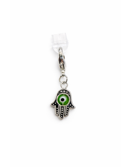 Hamsa With Green Eye Charm Plug-In Accessory Chronic Rare Invisible Illness Awareness &amp; Support