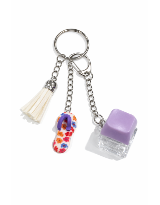 Purple Audible Keyboard Clicker White Tassel &amp; Orange Design Flip-Flop Fidget Sensory Toy Raise Awareness Support Rare Chronic &amp; Invisible Illness