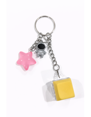 Yellow Audible Keyboard Fidget Gray Astronaut &amp; Pink Star Sensory Toy Raise Awareness Support Rare Chronic &amp; Invisible Illness
