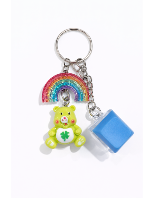 Blue Audible Keyboard Clicker Green Bear &amp; Rainbow Charm Fidget Sensory Toy Raise Awareness Support Rare Chronic &amp; Invisible Illness
