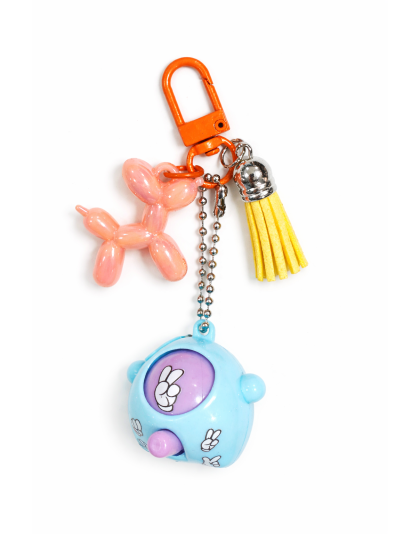 Blue Purple Rock Paper Scissors Fidget Toy With Orange and Yellow Adorable Charms Raise Awareness Support Rare Chronic &amp; Invisible Illness