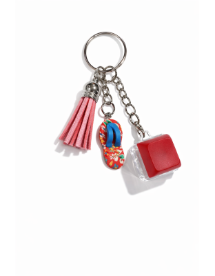 Red Audible Keyboard Fidget Flip Flip Pink Tassel Sensory Toy Raise Awareness Support Rare Chronic &amp; Invisible Illness