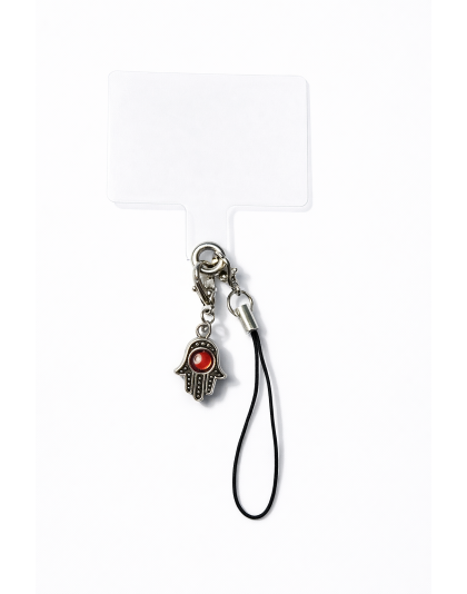 Silver &amp; Red Handmade Phone Lanyard &amp; Charm Accessory Chronic Rare Invisible Illness Awareness &amp; Support