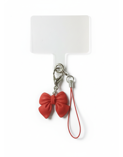 Red Bow Handmade Phone Lanyard &amp; Charm Accessory Chronic Rare Invisible Illness Awareness &amp; Support
