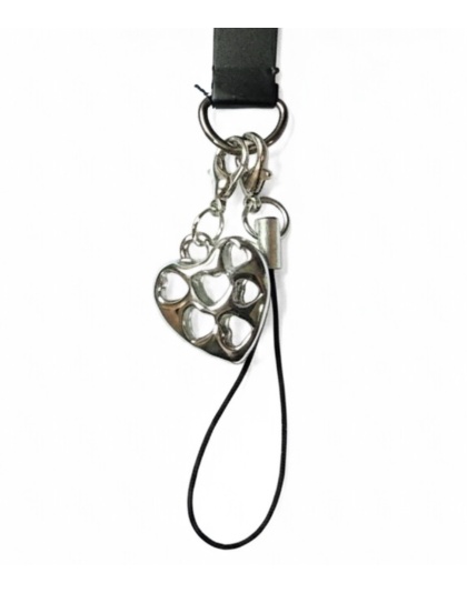 Silver Heart Charm Handmade Phone Lanyard &amp; Charm Accessory Chronic Rare Invisible Illness Awareness &amp; Support