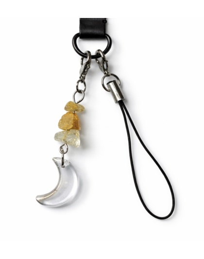 Brown Moon Charm Handmade Phone Lanyard &amp; Charm Accessory Chronic Rare Invisible Illness Awareness &amp; Support