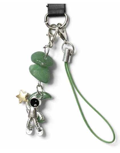 Green Moon Astronaut Charm Handmade Phone Lanyard &amp; Charm Accessory Chronic Rare Invisible Illness Awareness &amp; Support