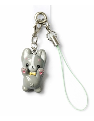 Adorable Gray Dog Charm Handmade Phone Lanyard &amp; Charm Accessory Chronic Rare Invisible Illness Awareness &amp; Support