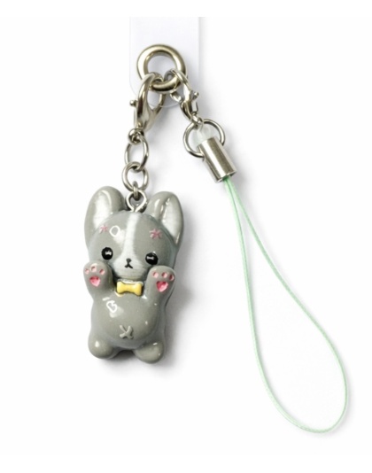 Adorable Gray Dog Charm Handmade Phone Lanyard &amp; Charm Accessory Chronic Rare Invisible Illness Awareness &amp; Support