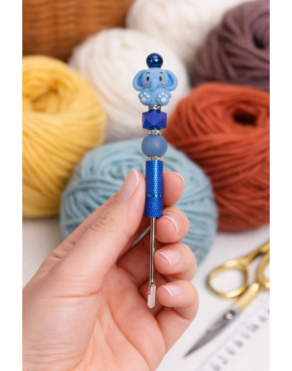 Handmade Blue Elephant Seam Ripper For Crafter Support Chronic, Rare&amp; Invisible Illness Awareness