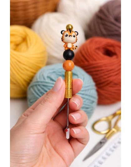 Handmade Orange Black Cute Tiger Seam Ripper For Crafter Support Chronic, Rare&amp; Invisible Illness Awareness
