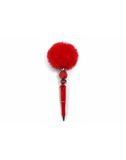 Handmade Red Pom-Pom Pen Cute, Fun &amp; Full of Heart Support &amp; Awareness