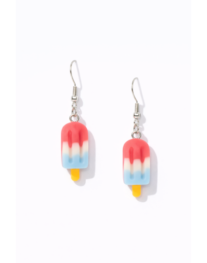 Handmade Pink White Blue Popsicle Ice Cream Dangling Earrings Supporting Awareness for Chronic Rare and Invisible Illnesses