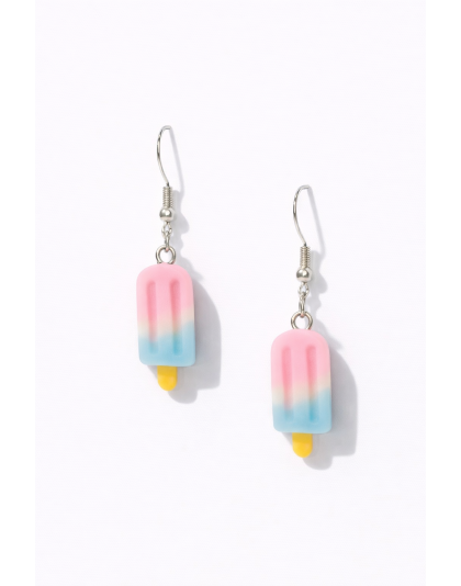Handmade Light Pink White Blue Popsicle Ice Cream Dangling Earrings Supporting Awareness for Chronic Rare and Invisible Illnesses