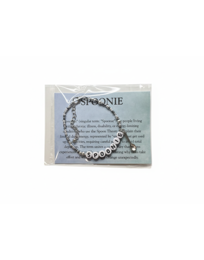 Gray Spoonie Bracelet with Spoon Charm – Chronic Illness &amp; Rare and Invisible Disabilities Awareness Jewelry